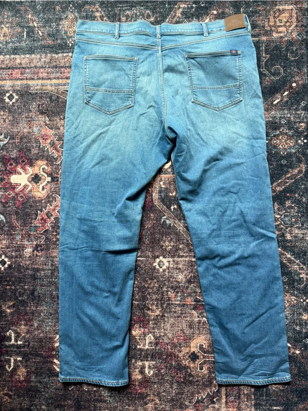 Faherty Light Blue Men’s Jeans Cotton Slim Straight Stretch